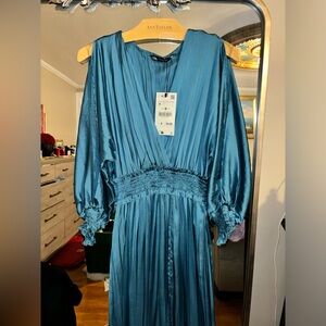 Zara midi satin dress